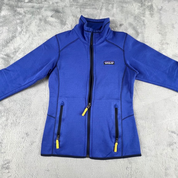 Patagonia Tech Fleece Jacket Full Zip Harvest Moon Blue Womens XS Ski Hike Gorp - Picture 3 of 12